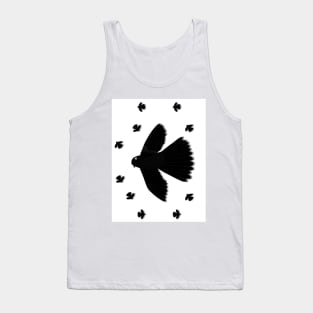 Pattern. Black Morph Fantail. New Zealand Bird Species Tank Top